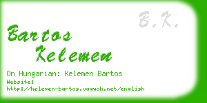 bartos kelemen business card